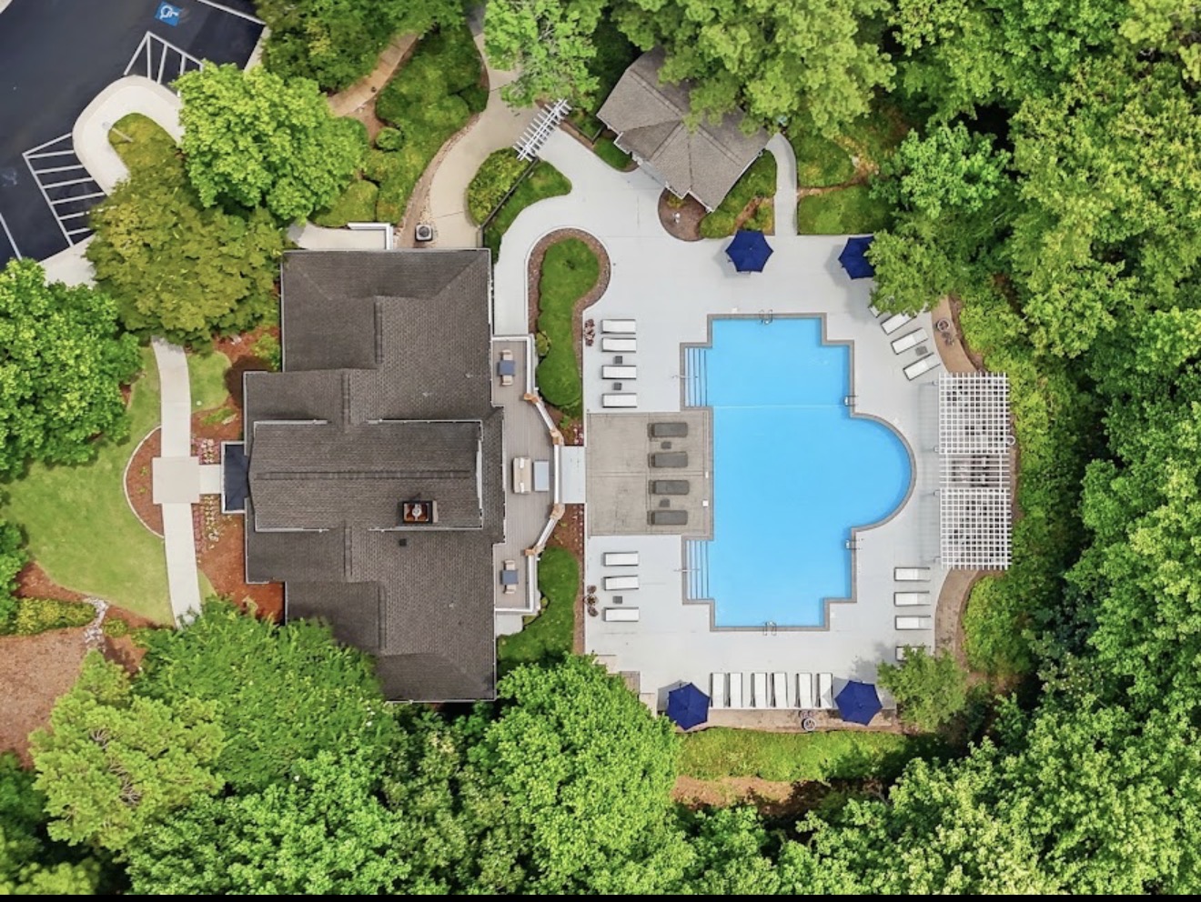 Clubhouse And Pool Deck Overview at the Birmingham property.