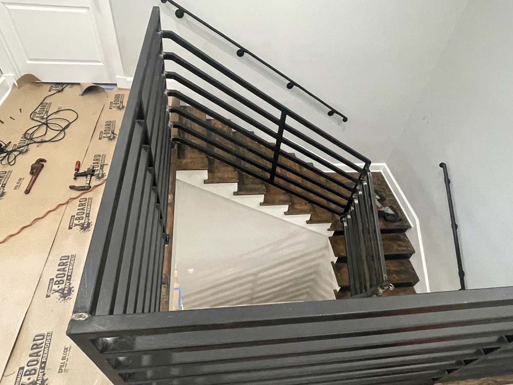 Interior metal railing work in Birmingham, Alabama.